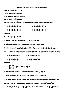 Đề trắc nghiệm môn Toán học chương III - Hình học